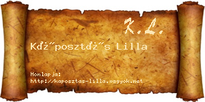 Káposztás Lilla névjegykártya